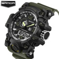 SANDA 742 top luxury brand G style men's military sports watch LED digital watch waterproof watch Relogio Masculino